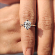 Oval Cut Engagement Ring With Hidden Blue Stone