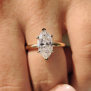 Moissanite Marquise Ring With Hidden Halo Style