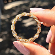 Chain Link Ring Band In Rose Gold