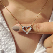 Round Diamond Heart Shaped Pendant