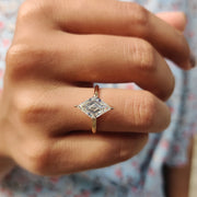Lozenge Engagement Ring In Solitaire Style