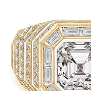 Asscher-Cut Diamond Men's Cocktail Ring