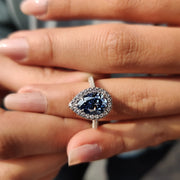 Pear Cut Engagement Ring With Halo Setting