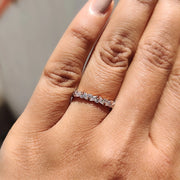 Marquise Cut Moissanite Wedding Band In Rose Gold