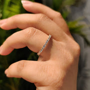 Baguette And Round Diamond Band In Yellow Gold