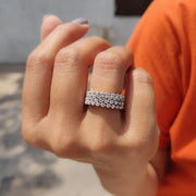 Moissanite Full Eternity Wedding Band Set