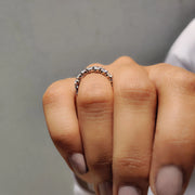 Oval Moissanite Wedding Band In Full Eternity Style