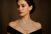 lady wear diamond necklace